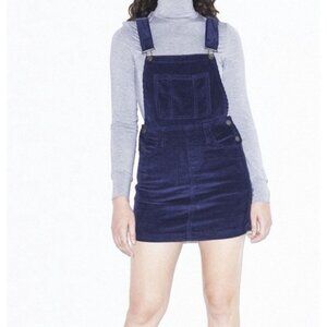American Apparel Dress Womens Large Blue Corduroy Jumper Mini Academia Preppy